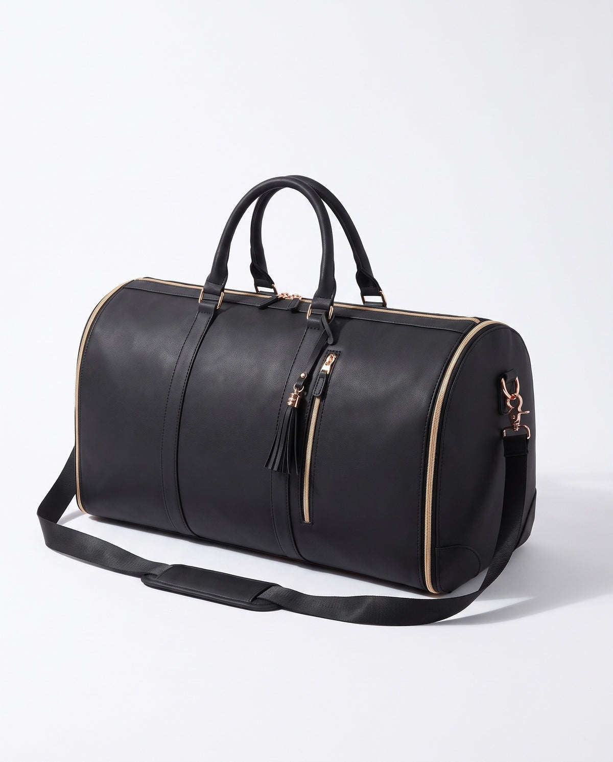 The OneBag in Onyx & Gold — three-quarter view.